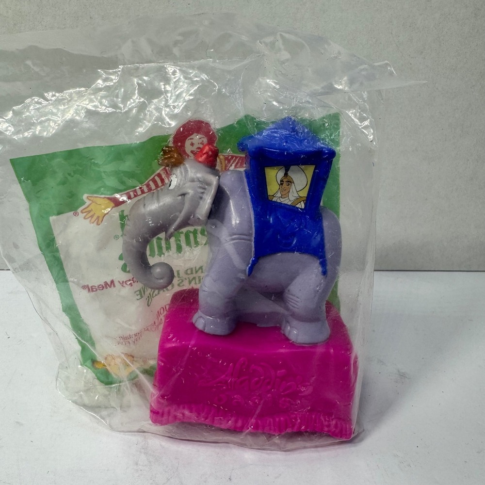 VTG 1994 McDonalds Happy Meal Aladdin Abu Elephant Toy Disneyland Adventures NEW